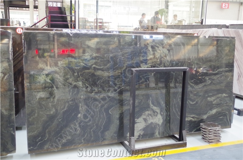 Quicksand Green Granite Cross Cut Vein Cut Slabs