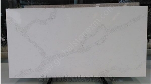 Statuario Marble Look Quartz Stone Slabs, White Quartz Kitchen Slabs