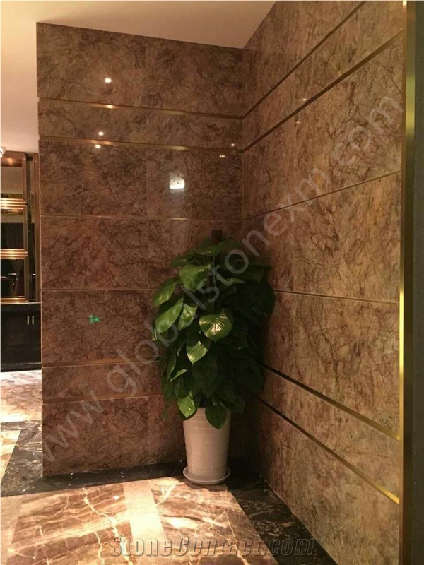 Violet Gold Marble Slabs Tiles for Countertop