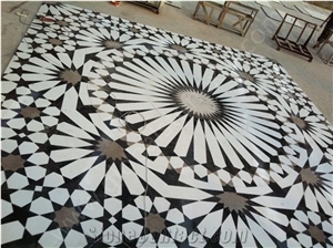 Volakas White Marble,Custom Square Medalions