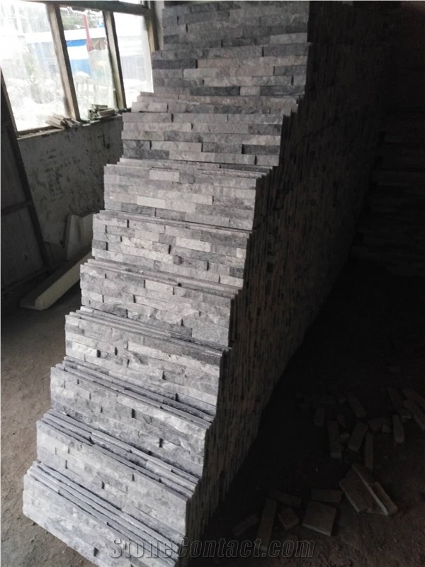 Cloudy Grey Split Face Cultured Stone Ledge Stone