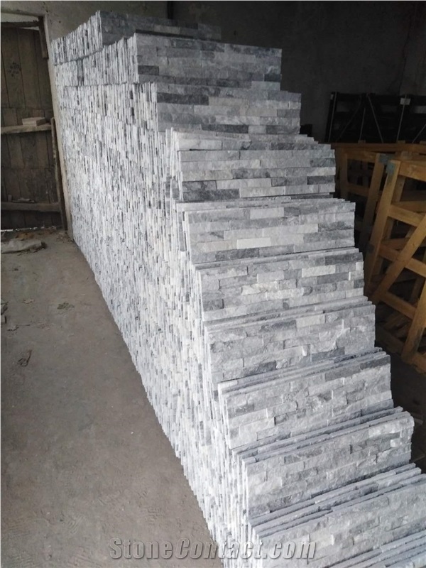 Cloudy Grey Split Face Cultured Stone Ledge Stone
