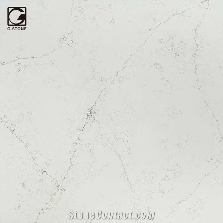 Alabaster Quartz Stone Slab for Kitchen Countertop