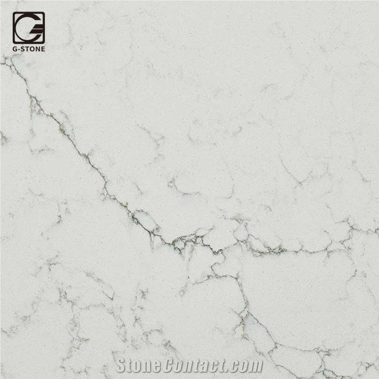 Alabaster Quartz Stone Slab for Kitchen Countertop
