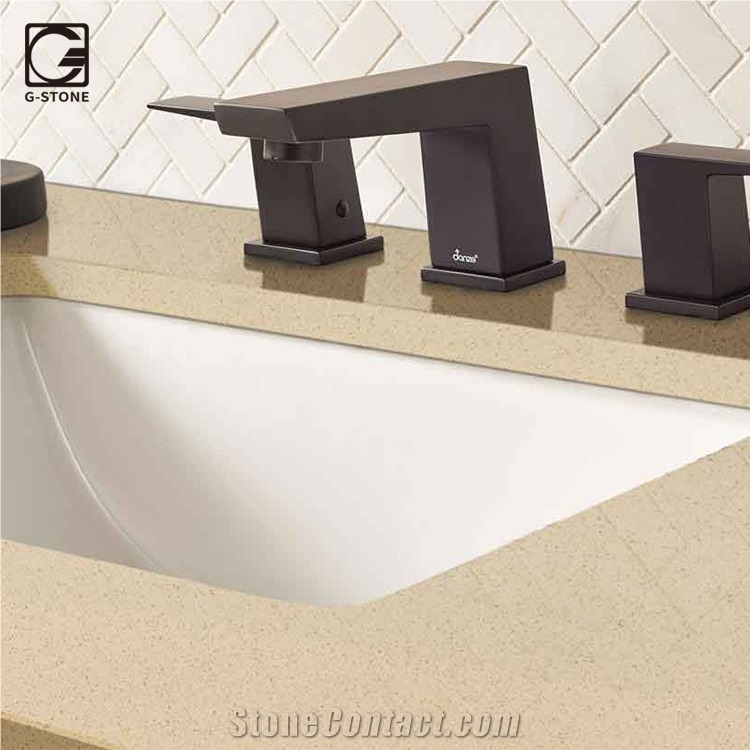Beige Color Quartz Stone Countertops Oem/Odm