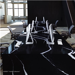 Black Color Quartz Stone Commercial Countertops