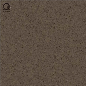 Brown Color Quartz Stone Residential Kitchen Countertops