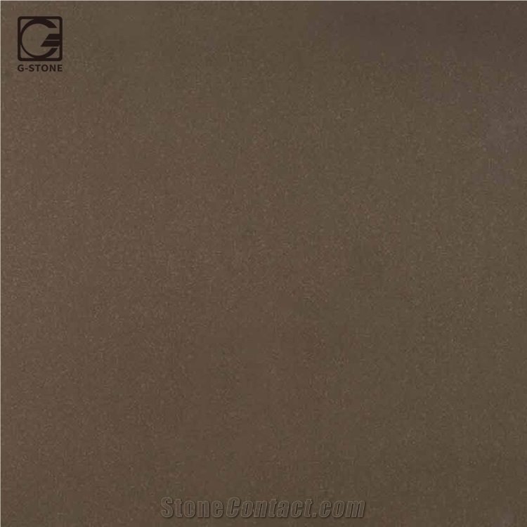 Brown Color Quartz Stone Residential Kitchen Countertops