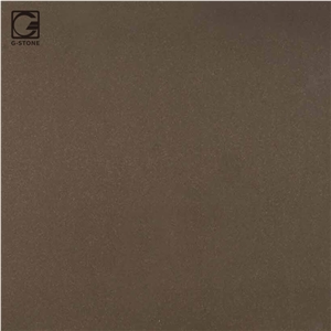 Brown Color Quartz Stone Residential Kitchen Countertops