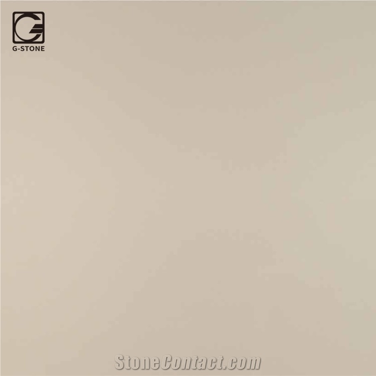 Fine Beige Single Color Quartz Stone Bistro Tables