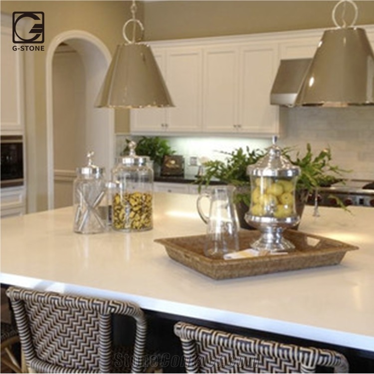 Fine Beige Single Color Quartz Stone Bistro Tables