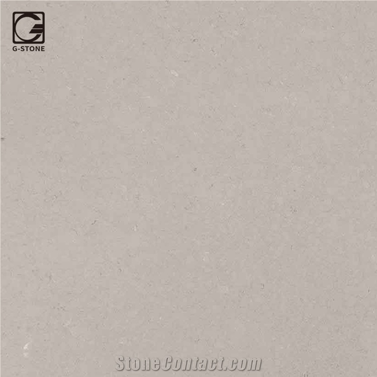 Fossil Grey Quartz Stone Made Peninsula Countertop