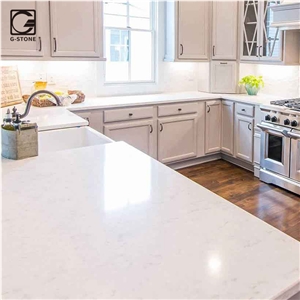 Most Popular Cashmere Carrara Quartz Prefab Counter