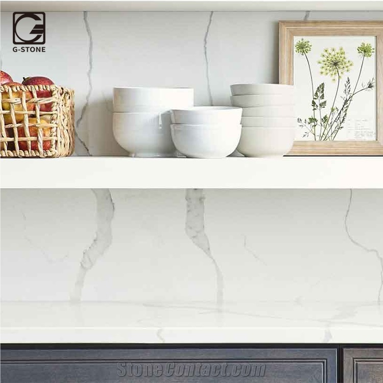 New Calacatta Quartz Stone Slab for Countertops