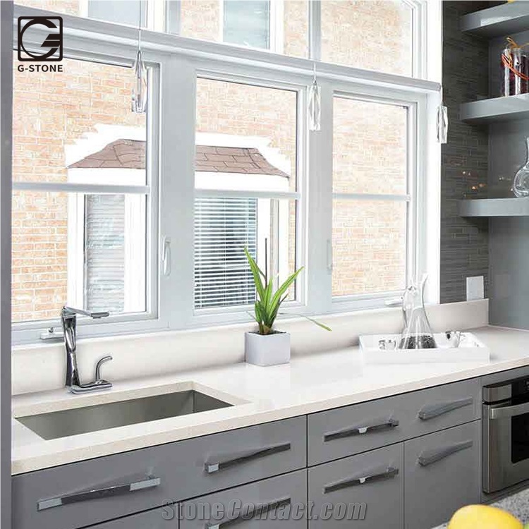 Super Pure White or Sparkle White Countertops