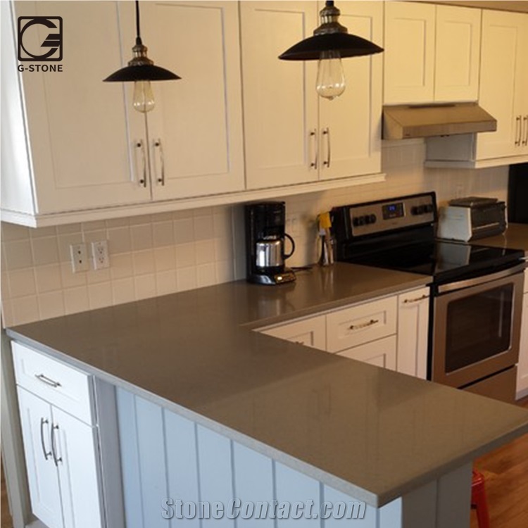 Volcanic Grey Quartz Stone Kitchen Bar Top
