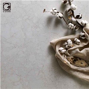 White Quartz Marble Looks Stone Perimeter Countertop, Island Top