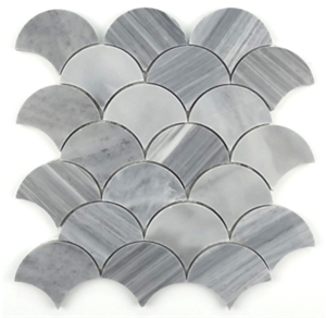 Bardigilo Fish Scale Marble Mosaic Fan Shape Bardigilo Fish Scale Marble Mosaic Fan Shape