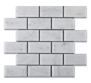 Bianco Carrara Brick Polish Marble Mosaic Bianco Carrara Brick Polish Marble Mosaic