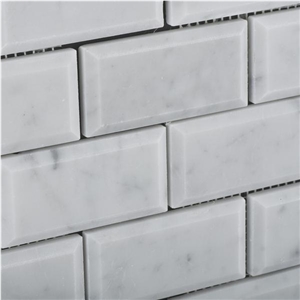 Bianco Carrara Brick Polish Marble Mosaic