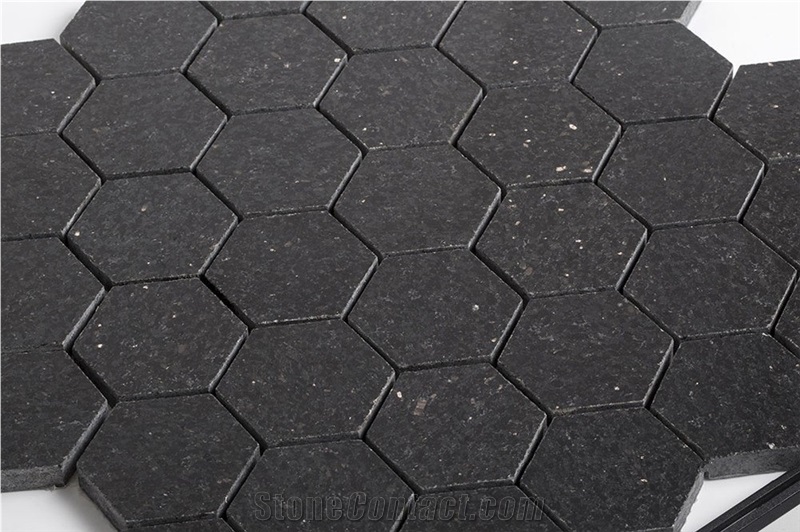 Black Galaxy Hexagon 48mm Polished Mosaic