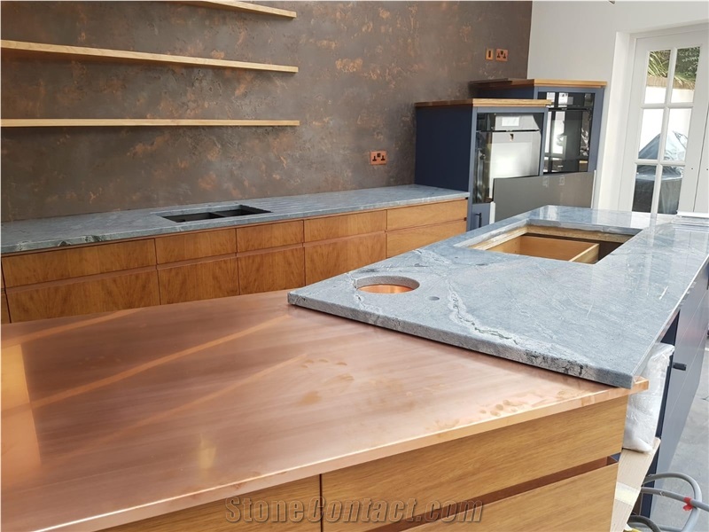 Sky Blue Granite Kitchen Countertop