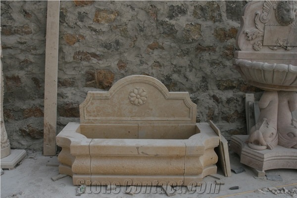 Antique Beige Travertine Fireplace Mantel Surround