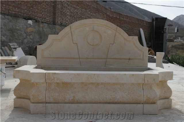 Antique Beige Travertine Fireplace Mantel Surround