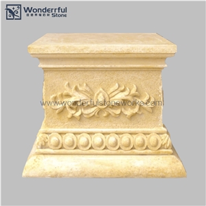 Artificial Stone Pedestal Column Hand Carved