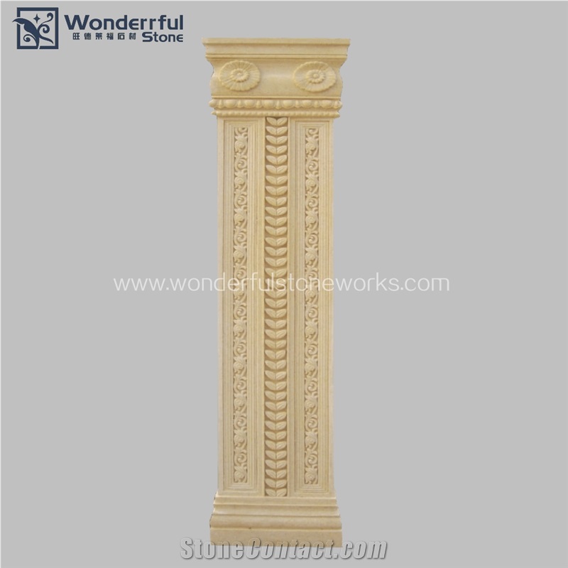 Artificial Stone Pedestal Column Hand Carved