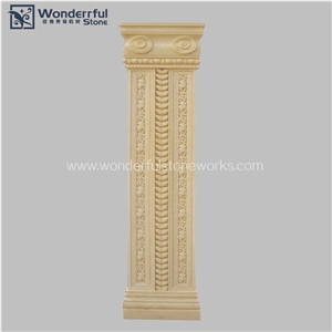 Artificial Stone Pedestal Column Hand Carved
