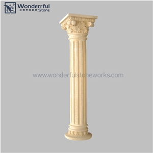 Artificial Stone Pedestal Column Hand Carved