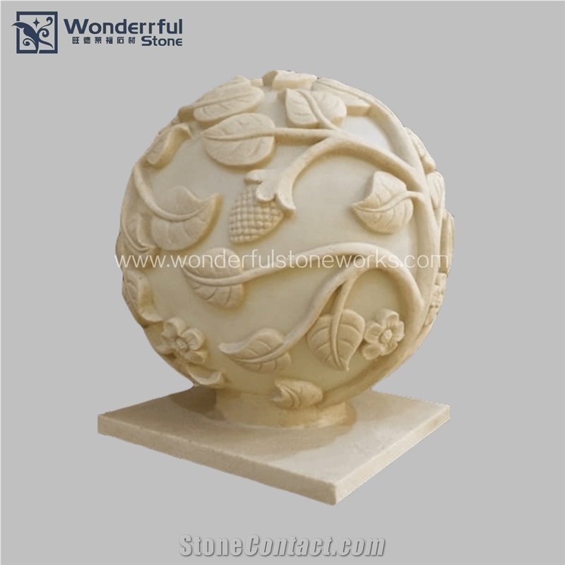 Artificial Stone Pedestal Column Hand Carved