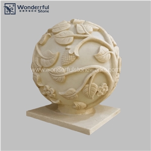 Artificial Stone Pedestal Column Hand Carved