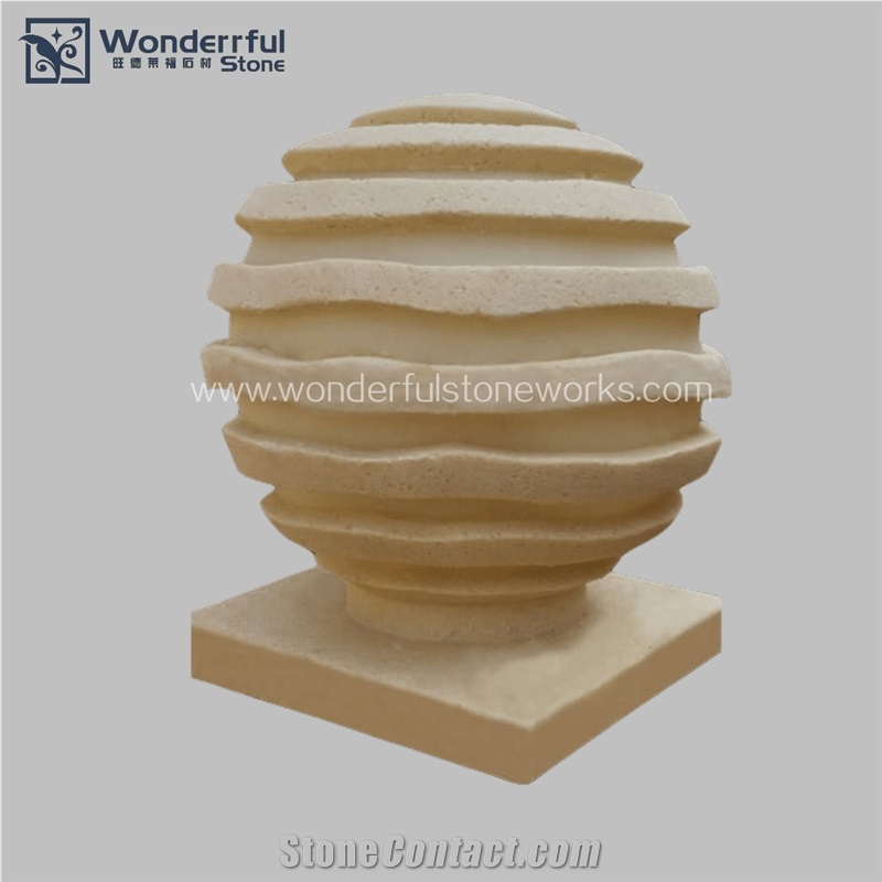 Artificial Stone Pedestal Column Hand Carved