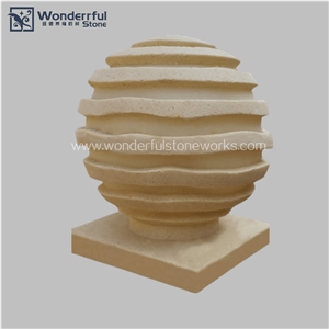 Artificial Stone Pedestal Column Hand Carved