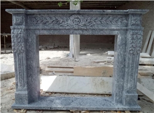Beijing Grey Marble Fireplace Mantel Surround