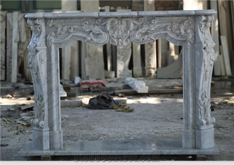 Carrara White Fireplace Mantel Surround Hearth