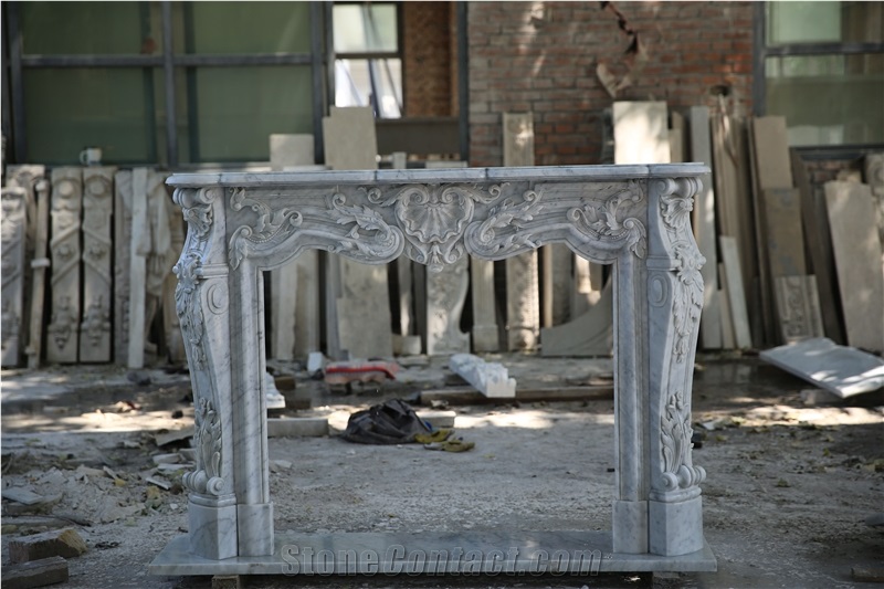 Carrara White Fireplace Mantel Surround Hearth