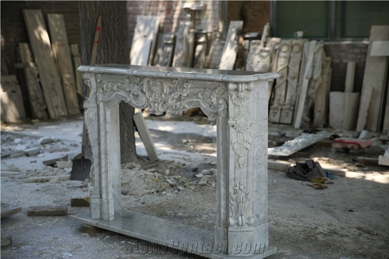 Carrara White Fireplace Mantel Surround Hearth