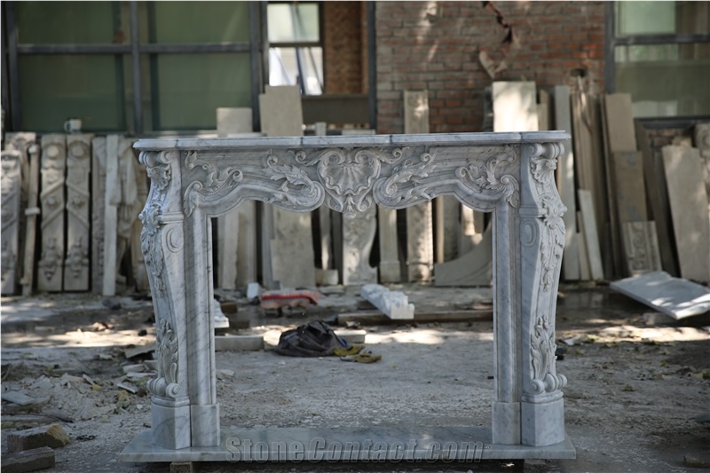 Carrara White Fireplace Mantel Surround Hearth