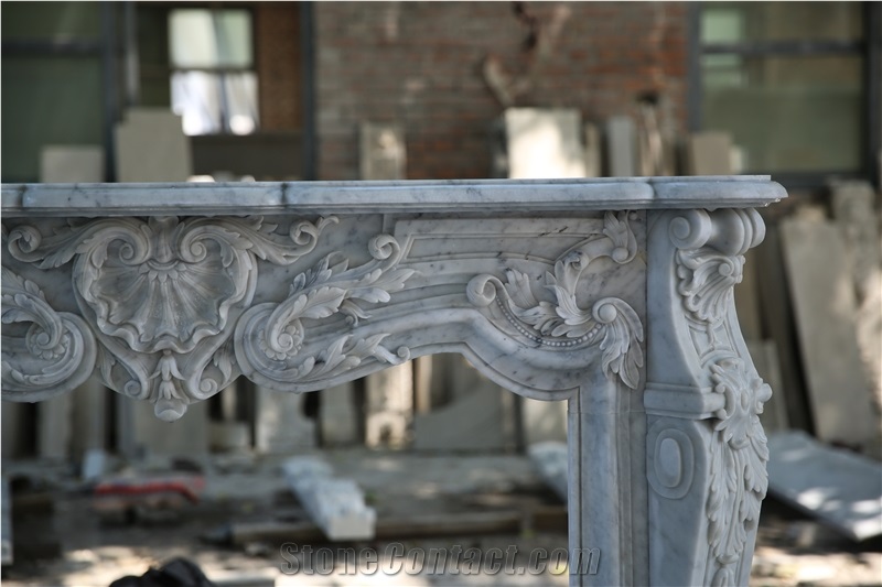 Carrara White Fireplace Mantel Surround Hearth