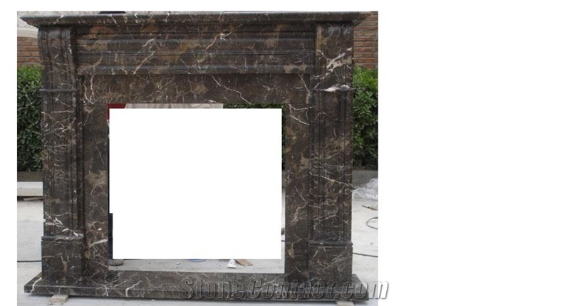 China Arabescato Marble Fireplace Surround Mantel