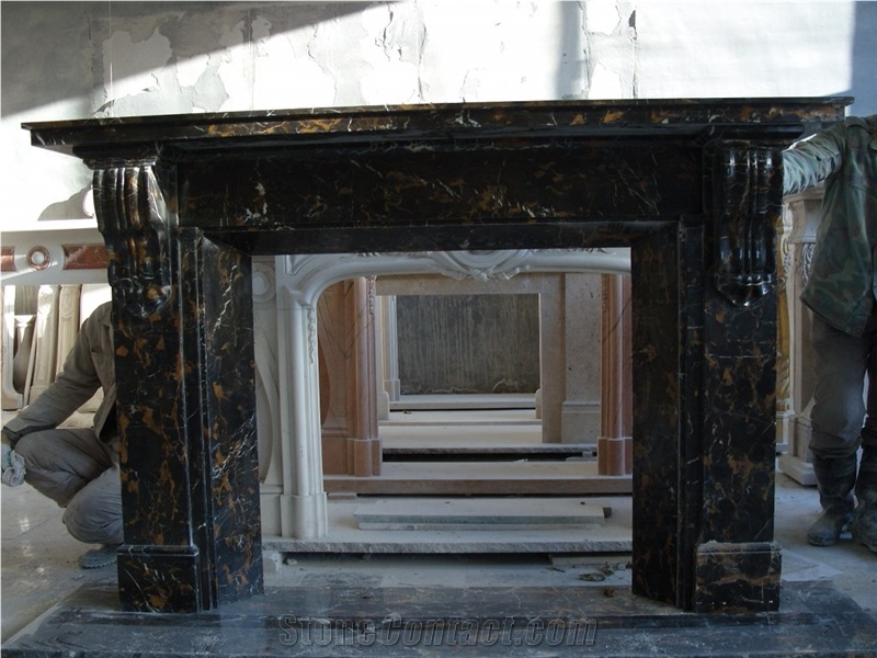 China Arabescato Marble Fireplace Surround Mantel