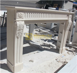 Cream Bello Limestone Fireplace Mantel Surrounds