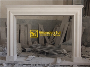 Cream Bello Limestone Fireplace Mantel Surrounds