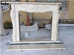 Cream Marfil Fireplace Mantel Surround Hearth