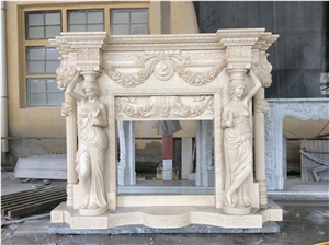 Cream Marfil Fireplace Mantel Surround Hearth