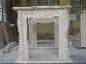 Cream Marfil Fireplace Mantel Surround Hearth