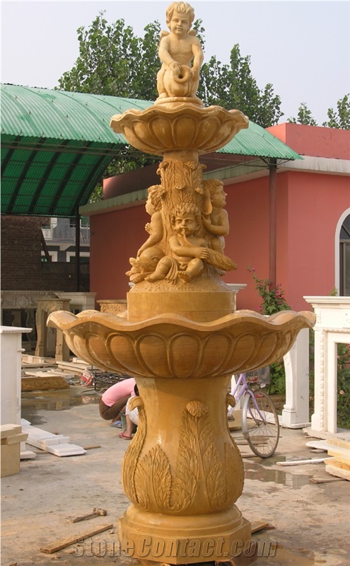 Custom Garden Fountains Natural Stone Sculptured
